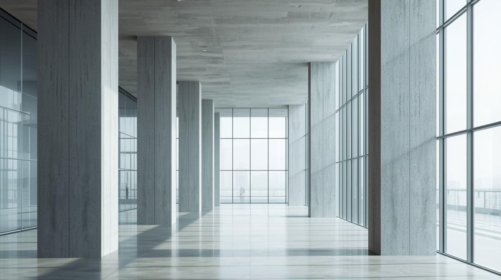 Moderne Architektur mit klarer Linienführung als Metapher für Struktur und Führung in Transformationsprozessen